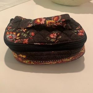 Travel Vera Bradley brown floral jewelry pouch